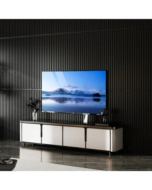 12-Pack PVC Slat Wall Panels for Interior Wall Decoration for Living Room and TV Background-Black - Black - Wall Decor