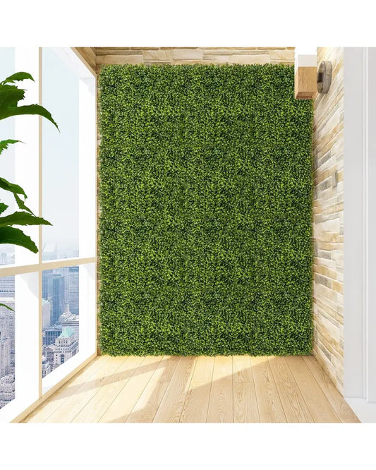 12 Pieces 20 Inch x 20 Inch Artificial Hedge Boxwood Panel - Green - Outdoor Privacy Screens