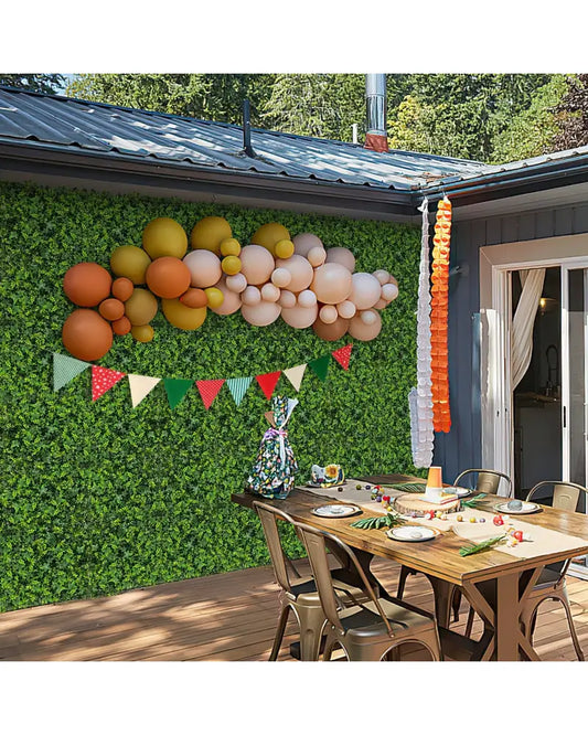 12 Pieces 20 x 20 Inch Artificial Greenery Foliage Panels with Insertable Branches - Green - Outdoor Privacy Screens