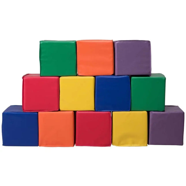 12 Pieces 8 Inch PU Foam Big Building Blocks for Kids - Multicolor - Climbers & Slides