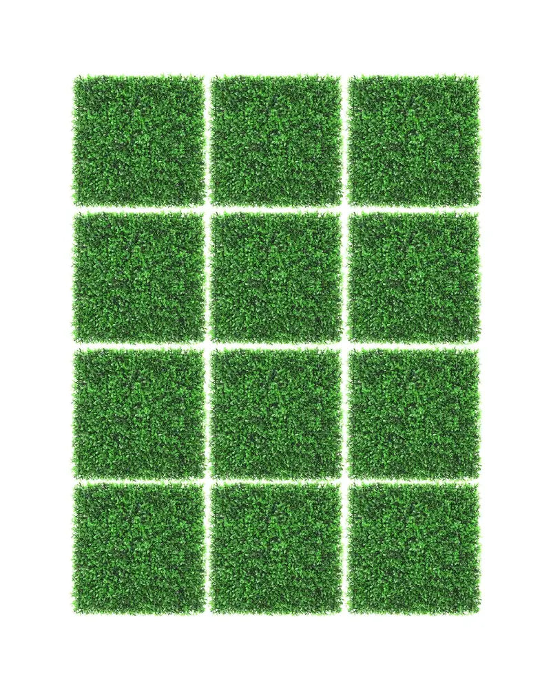 12 Pieces Artificial Peanut Leaf Hedges Panels - Green - Outdoor Privacy Screens