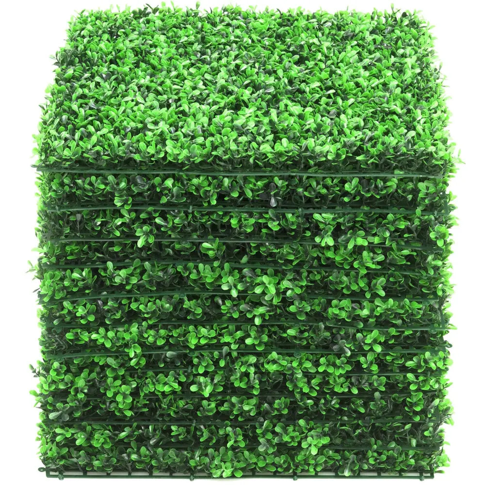 12 Pieces Artificial Peanut Leaf Hedges Panels - Green - Outdoor Privacy Screens