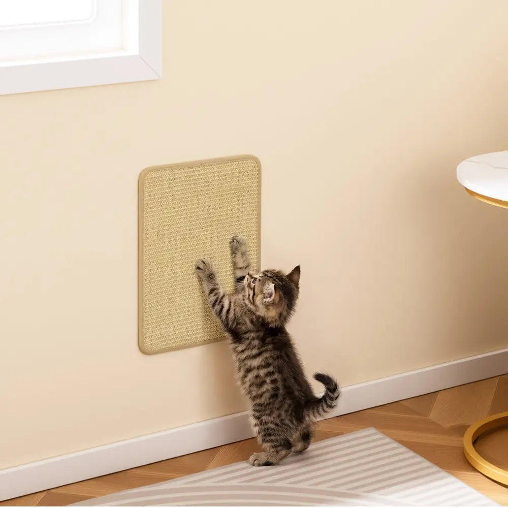 12 Pieces Cat Scratcher Mat Set 16 x 12 Inch Natural Sisal Pads - Natural - Cat Trees Condos & Scratchers