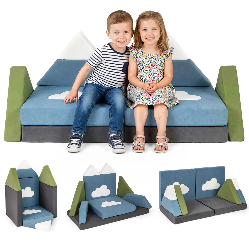 12 Pieces Snow Mountain Theme Toddler Foam Building Fort - Kids Chairs & Seating