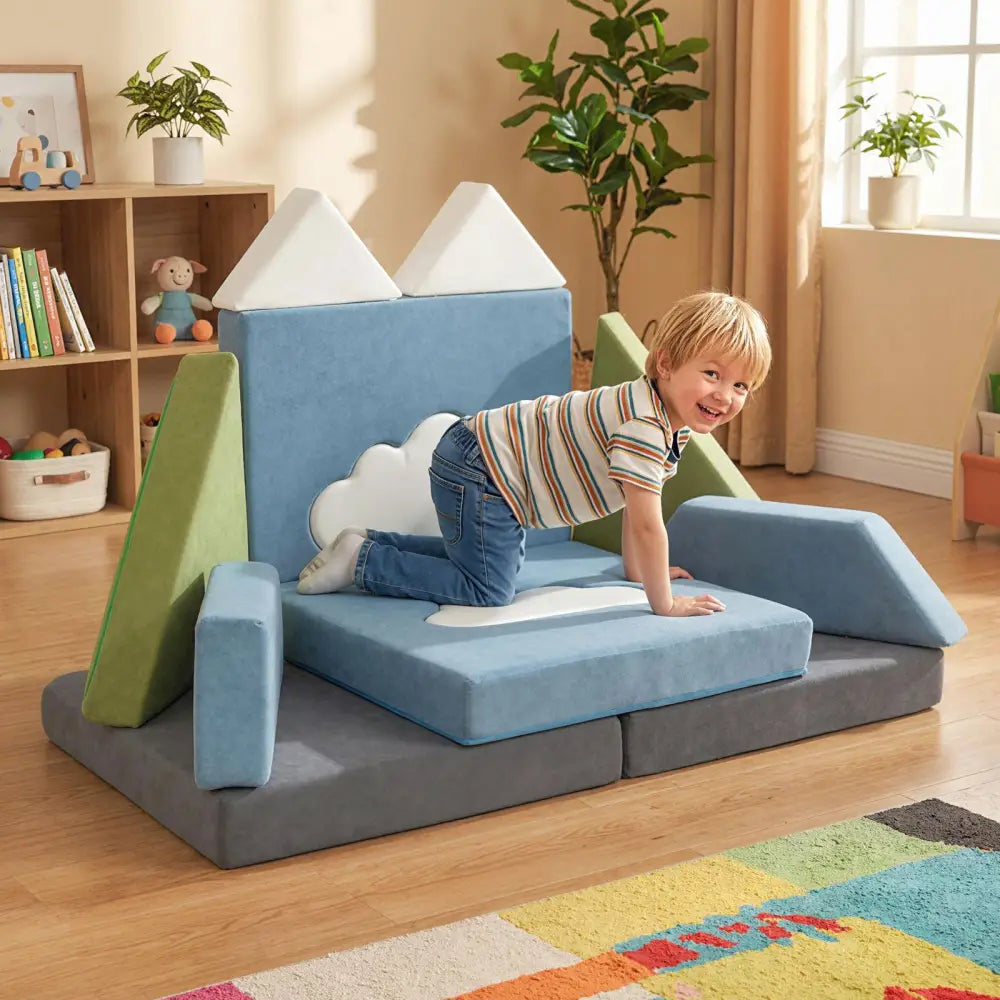 12 Pieces Snow Mountain Theme Toddler Foam Building Fort - Kids Chairs & Seating