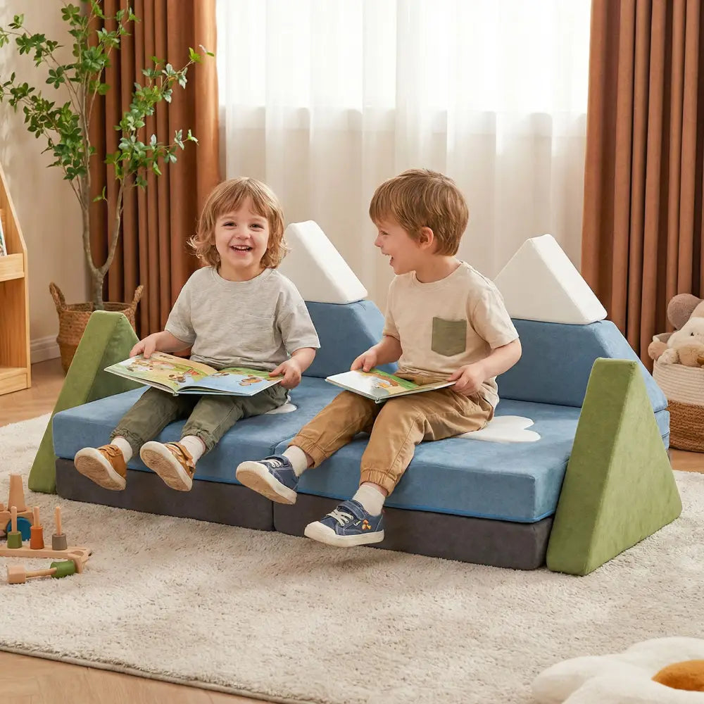 12 Pieces Snow Mountain Theme Toddler Foam Building Fort - Kids Chairs & Seating