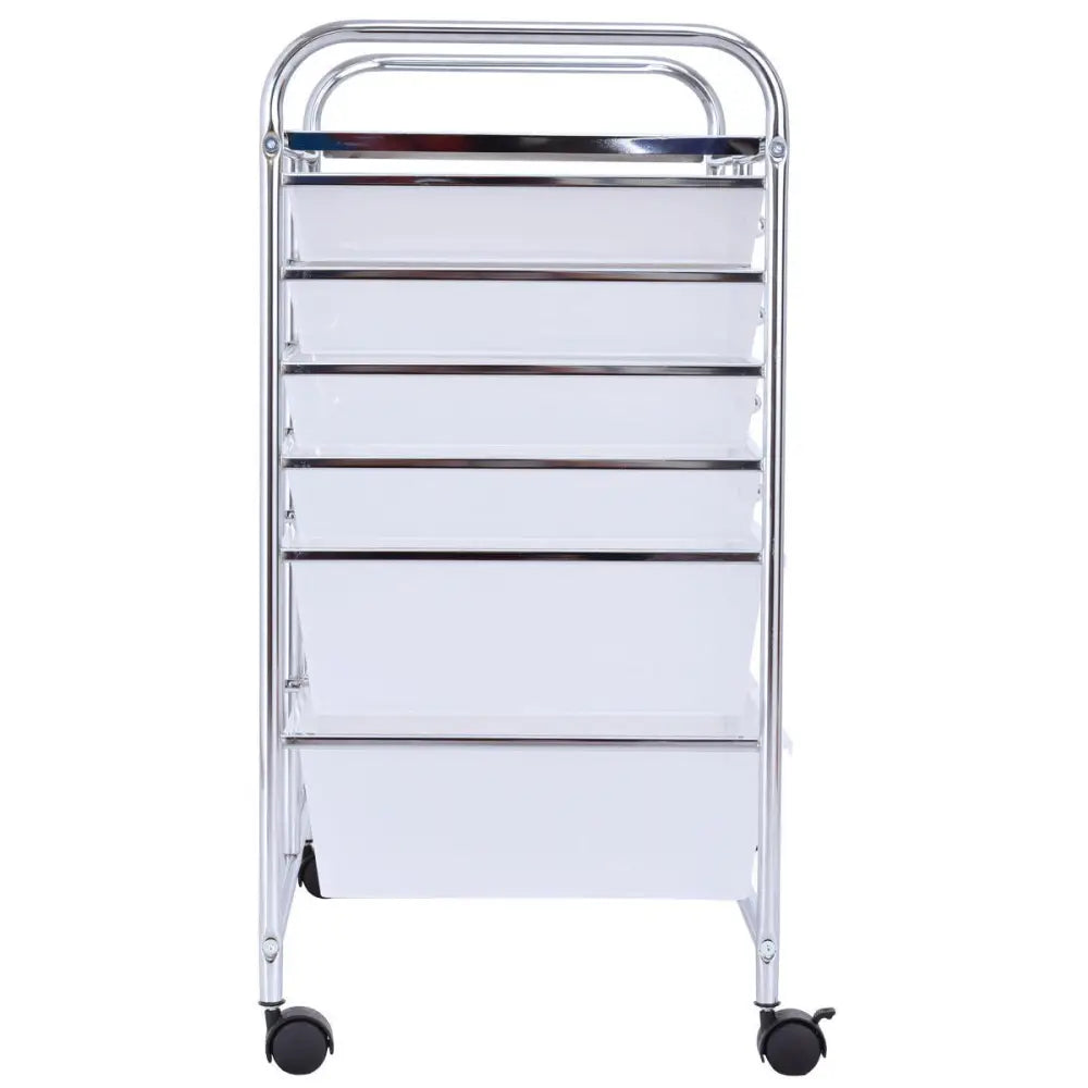 12 Storage Drawer Organizer Bins Rolling Cart - White - File Cabinets