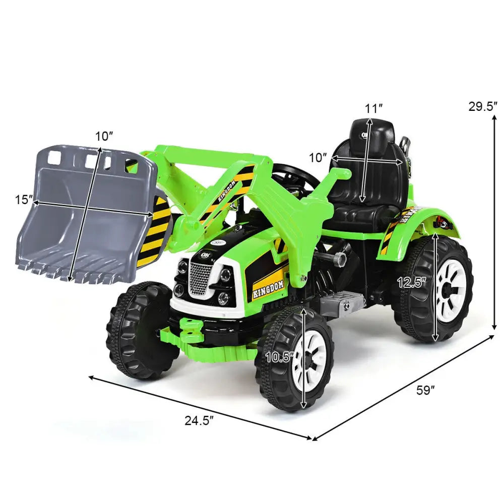 12 V Battery Powered Kids Ride on Dumper Truck-Green - Green - Powered Ride On Toys