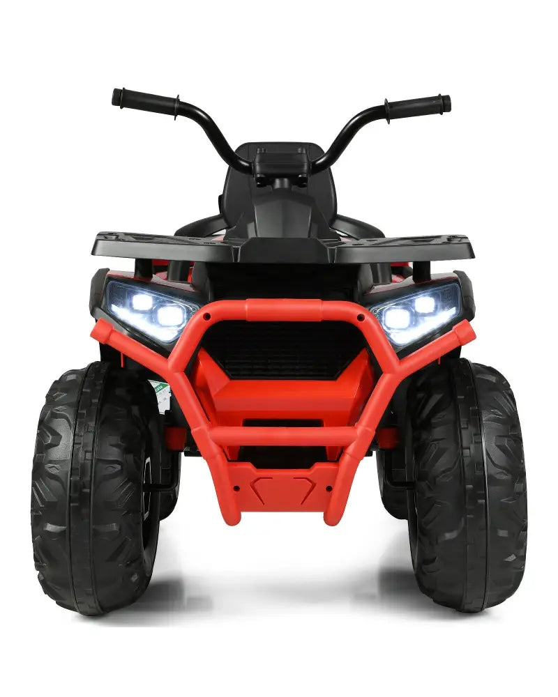 12 V Kids Electric 4-Wheeler ATV Quad with MP3 and LED Lights-Red - Red - Powered Ride On Toys