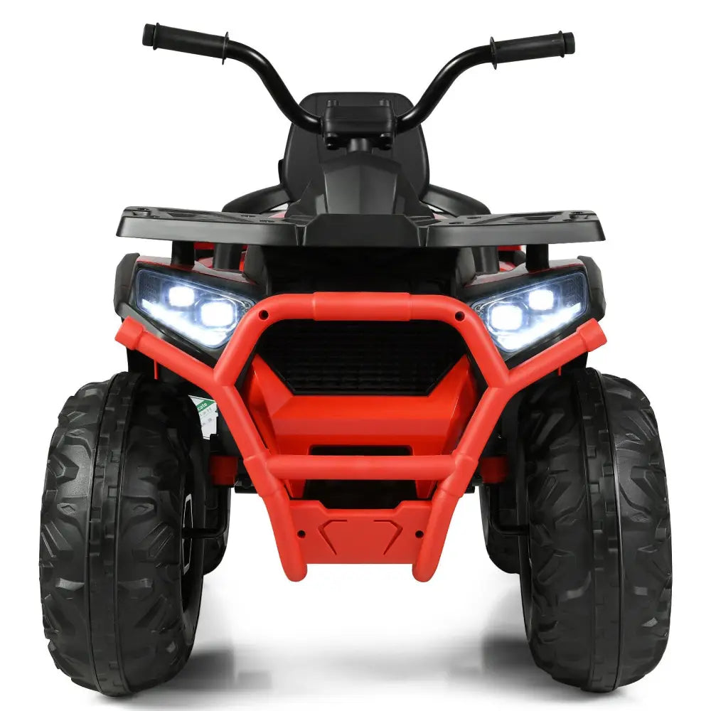 12 V Kids Electric 4-Wheeler ATV Quad with MP3 and LED Lights-Red - Red - Powered Ride On Toys