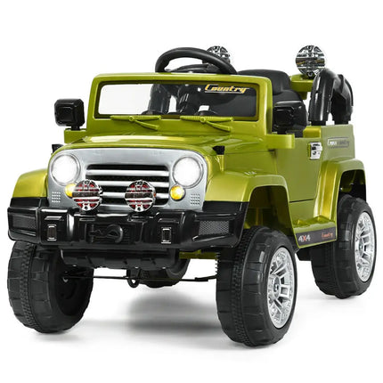 12 V Kids Ride on Truck with MP3 + LED Lights-Green - Green - Powered Ride On Toys