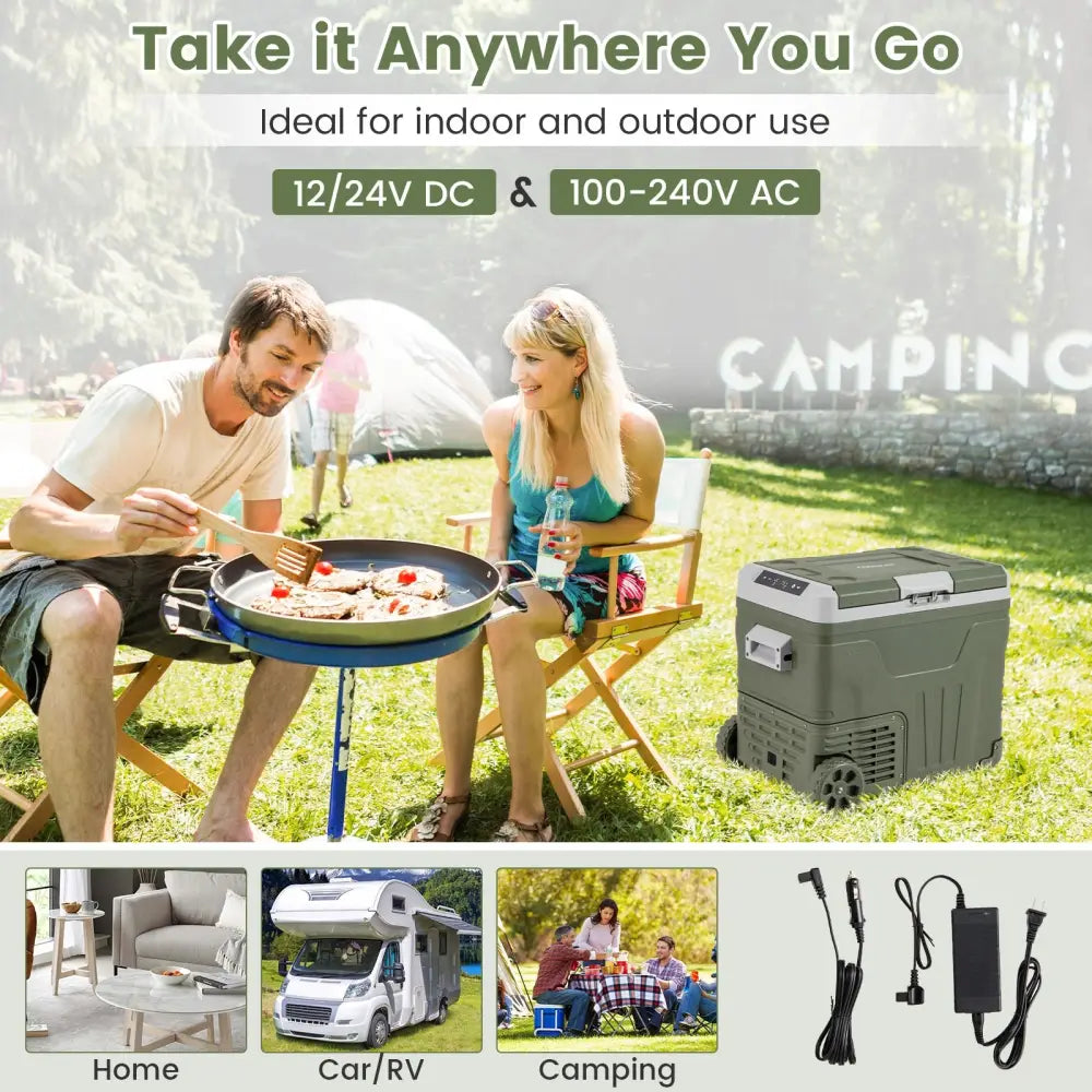 12 Volt Car Refrigerator Portable Car Fridge with Adjustable Range-50L - Coolers