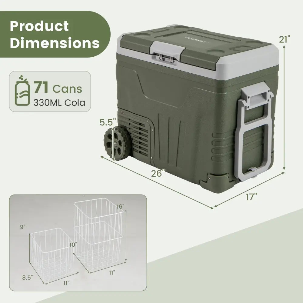 12 Volt Car Refrigerator Portable Car Fridge with Adjustable Range-50L - Coolers