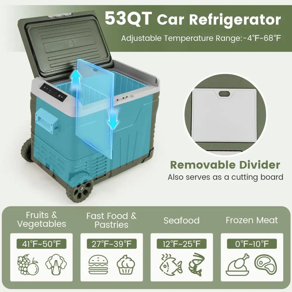 12 Volt Car Refrigerator Portable Car Fridge with Adjustable Range-50L - Coolers