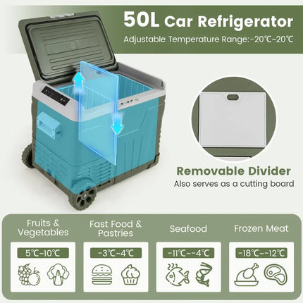 12 Volt Car Refrigerator Portable Car Fridge with Adjustable Range-50L - Coolers