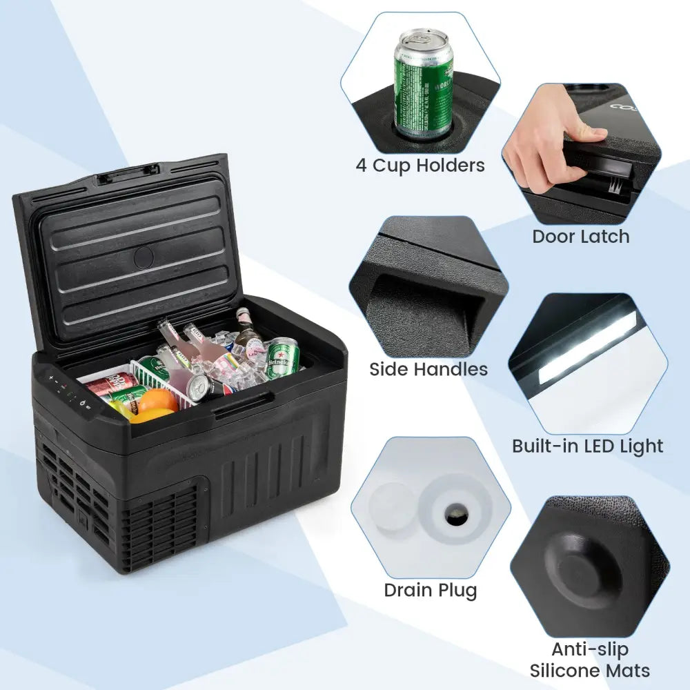 12 Volt Car Refrigerator with Adjustable Range and Divider for Camping RV Travel Fishing Home-S - Coolers