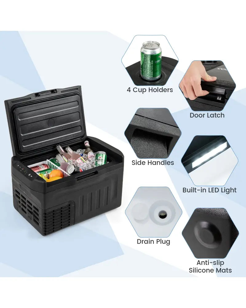 12 Volt Car Refrigerator with Adjustable Range and Divider for Camping RV Travel Fishing Home-S - Coolers