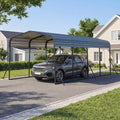 12 x 20 Feet Heavy-Duty Carport Outdoor Galvanized Steel Garage Car Shelter-Black - Black - Gazebos