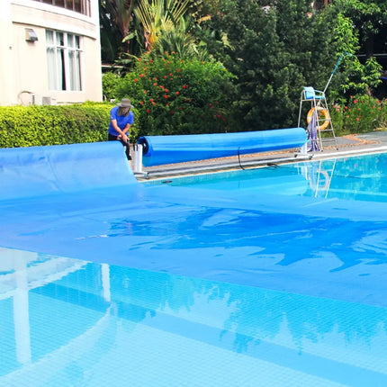 12 x 24 Feet Rectangle Swimming Pool Cover 12-MIL Heat Retaining Pool Solar Blanket with Carrying Bag - Blue - Swimming
