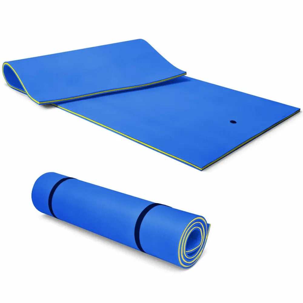 12 x 6 Feet 3 Layer Floating Water Pad-Blue - Blue - Swimming