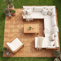 12’’ x 12’’ Indoor Outdoor Floor Tiles for Patio Balcony Backyard Porch Poolside-Natural - Natural - Outdoor Deck Tiles