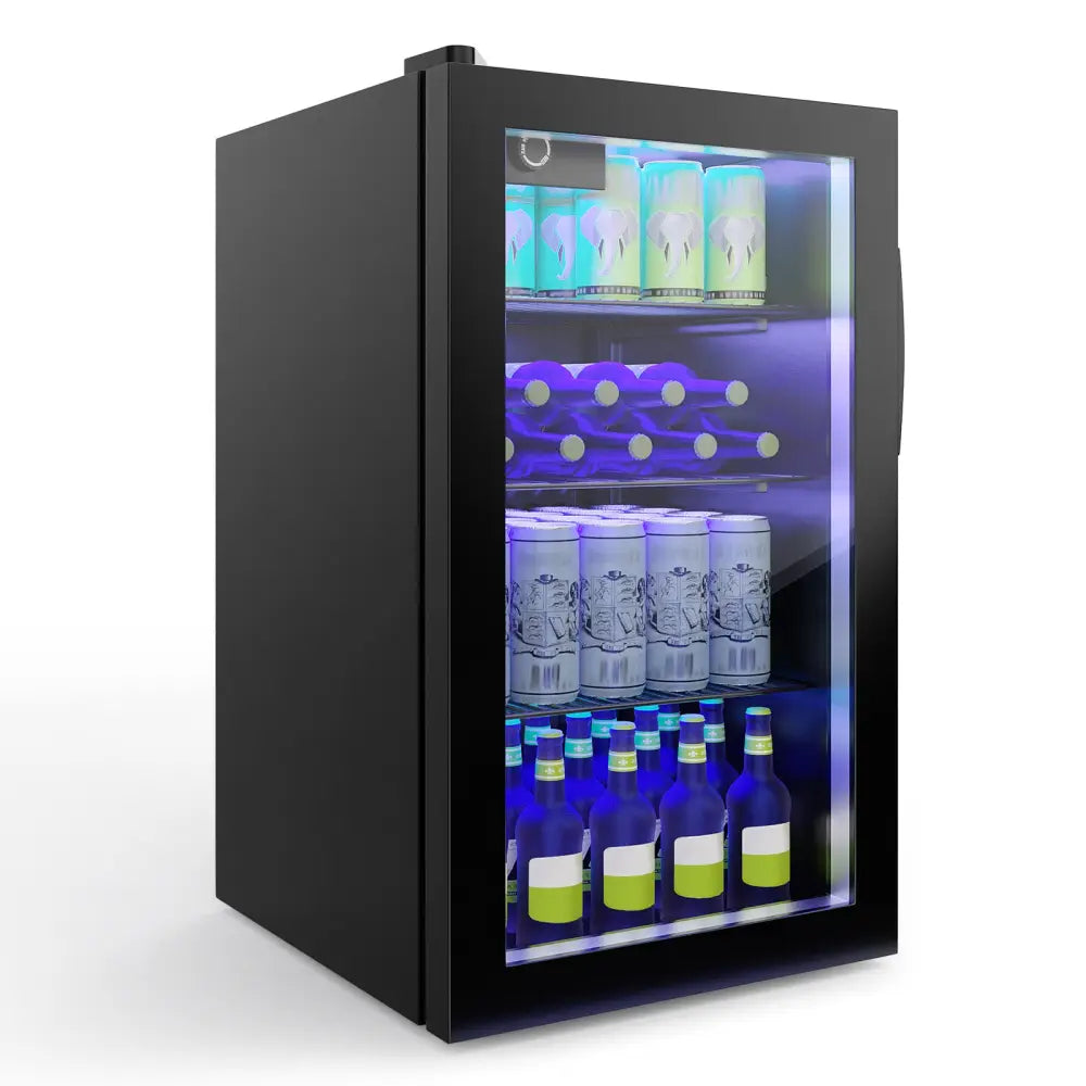120 Can Beverage Mini Refrigerator with Glass Door - Wine & Beverage Coolers