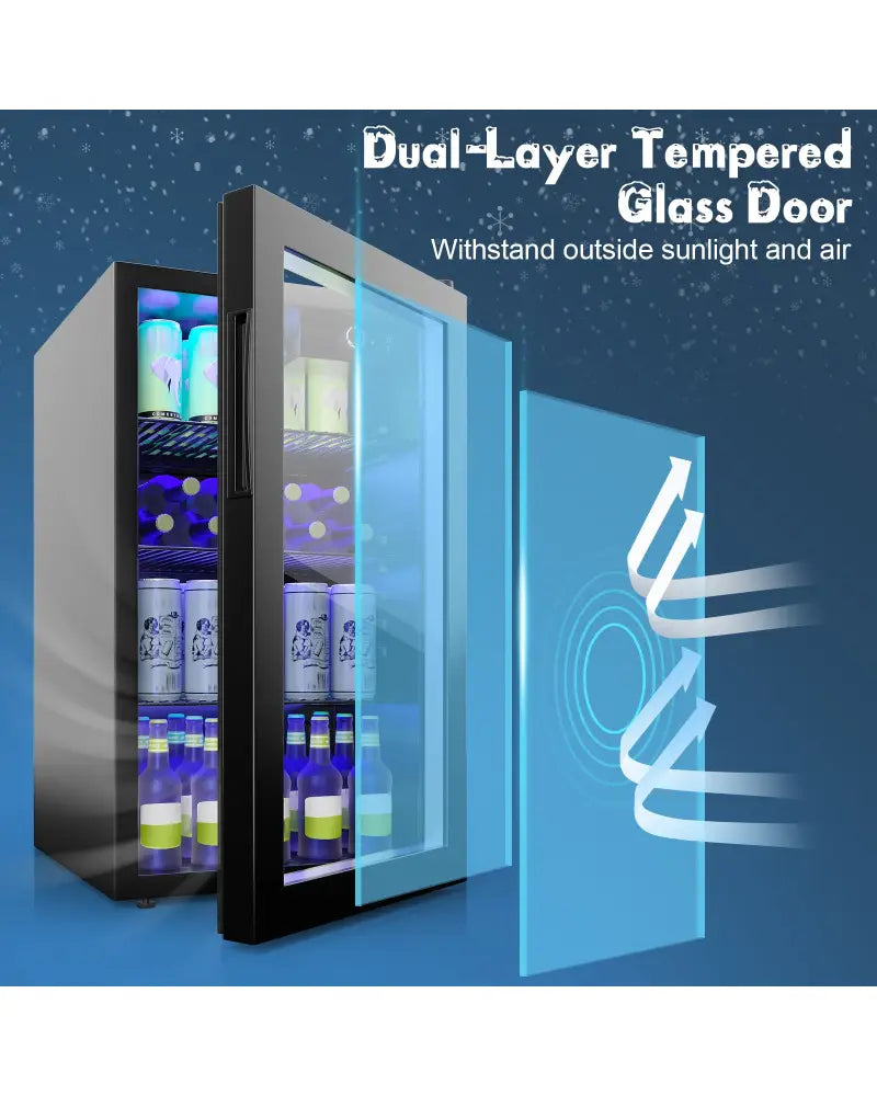 120 Can Beverage Mini Refrigerator with Glass Door - Wine & Beverage Coolers