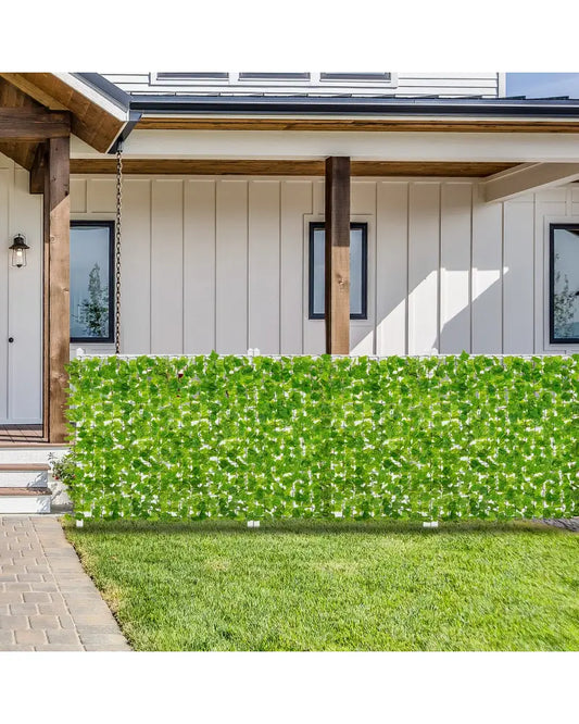 120 x 40 Inch Artificial Ivy Privacy Fence Faux Ivy Vines Covering - Light Green - Outdoor Privacy Screens