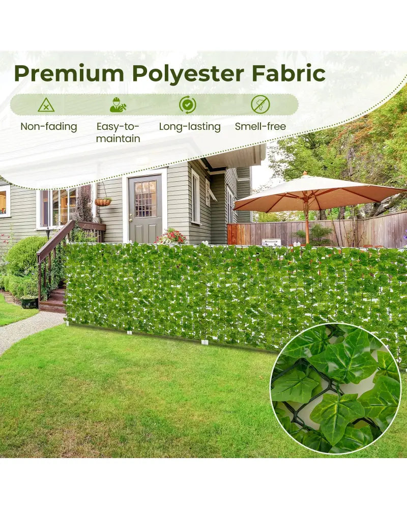 120 x 40 Inch Artificial Ivy Privacy Fence Faux Ivy Vines Covering - Light Green - Outdoor Privacy Screens
