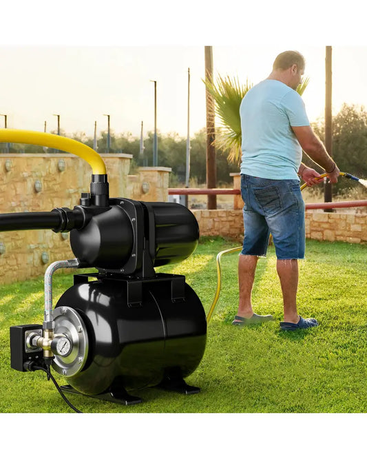 1200 W Garden Water Pump Shallow Well Pressurized Irrigation-Black - Black - Watering & Irrigation
