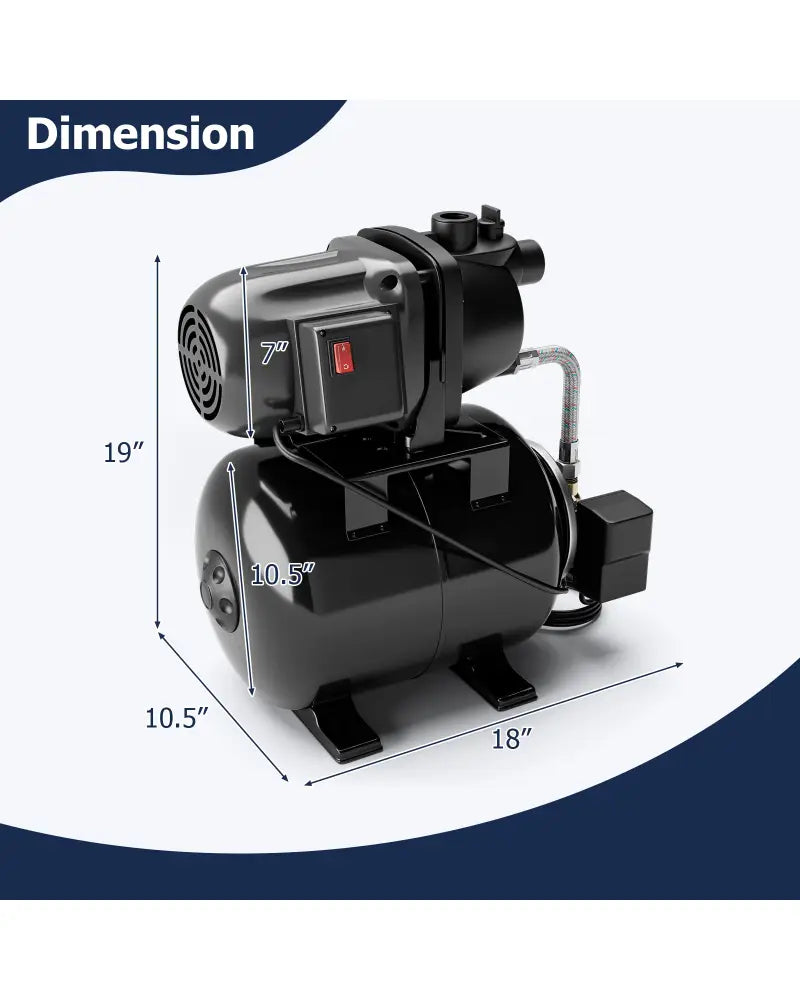1200 W Garden Water Pump Shallow Well Pressurized Irrigation-Black - Black - Watering & Irrigation