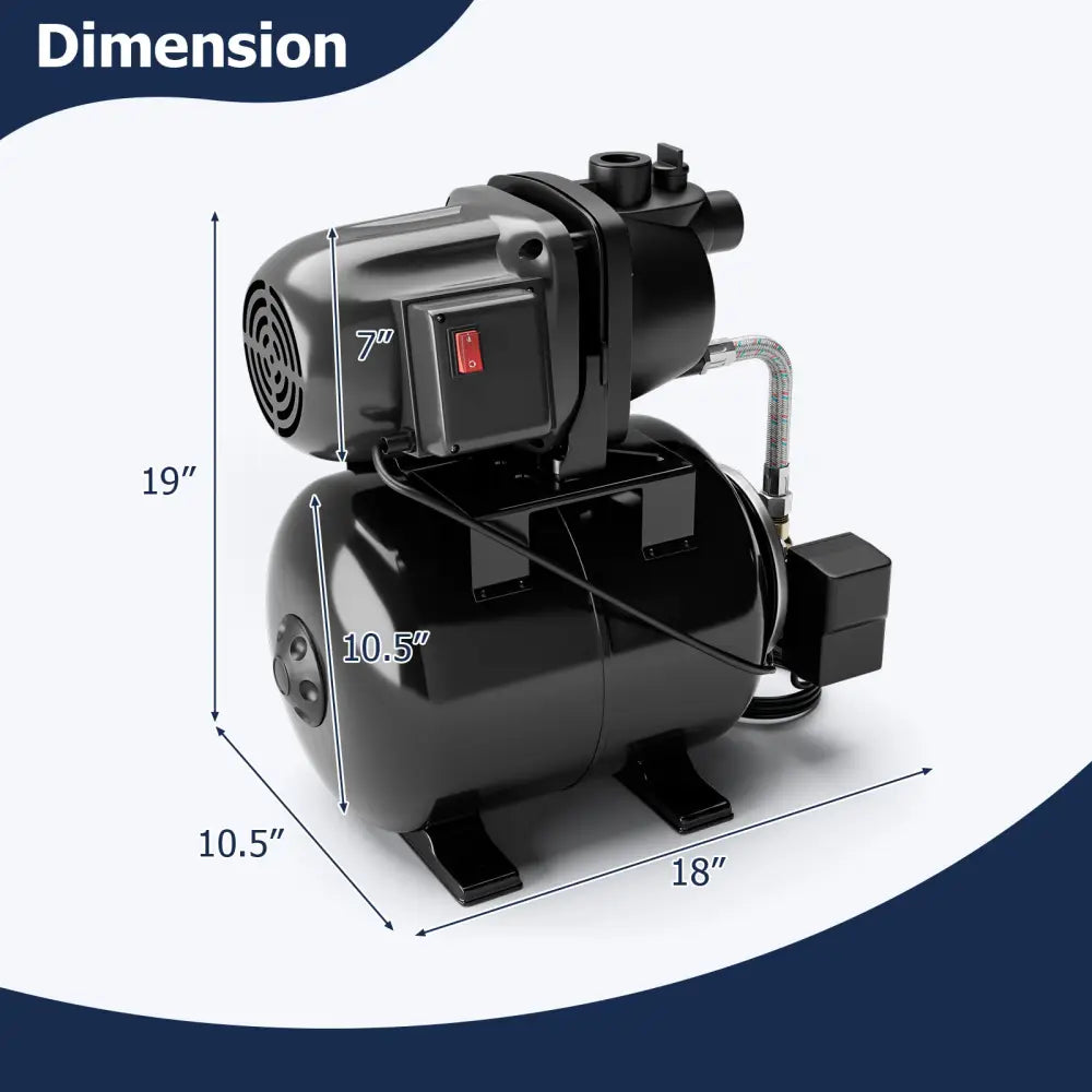 1200 W Garden Water Pump Shallow Well Pressurized Irrigation-Black - Black - Watering & Irrigation