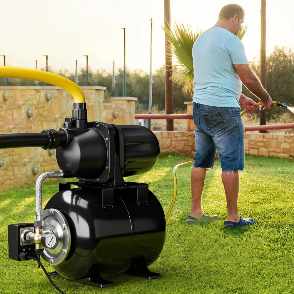 1200 W Garden Water Pump Shallow Well Pressurized Irrigation-Black - Black - Watering & Irrigation