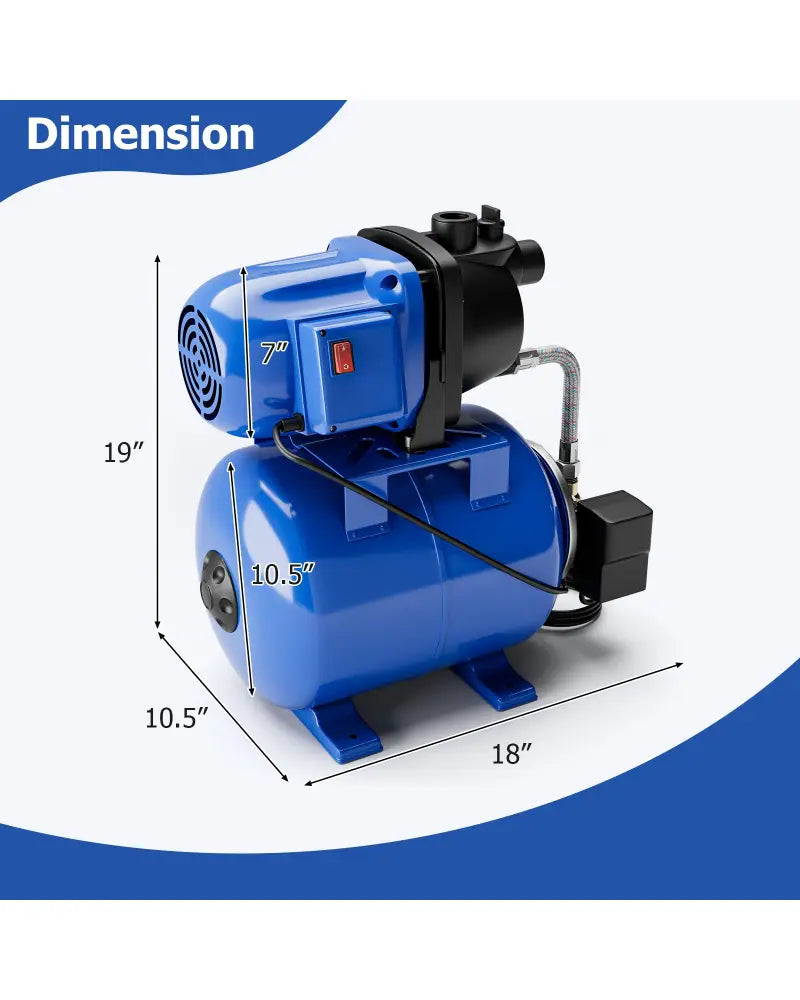 1200 W Garden Water Pump Shallow Well Pressurized Irrigation-Blue - Blue - Watering & Irrigation
