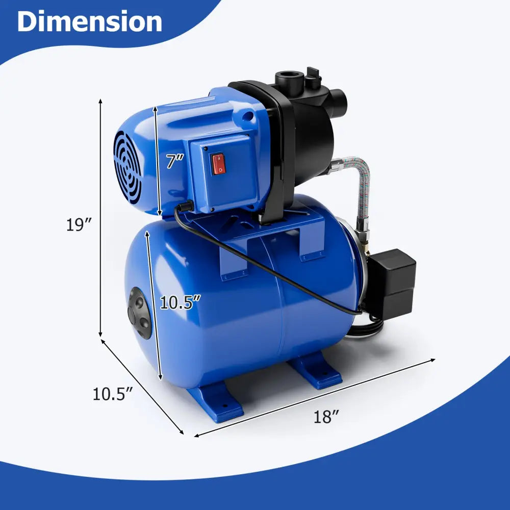 1200 W Garden Water Pump Shallow Well Pressurized Irrigation-Blue - Blue - Watering & Irrigation