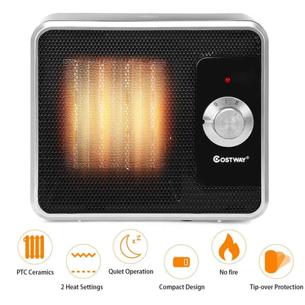 1200 W Portable Electric PTC Personal Desk Heater - Space Heaters