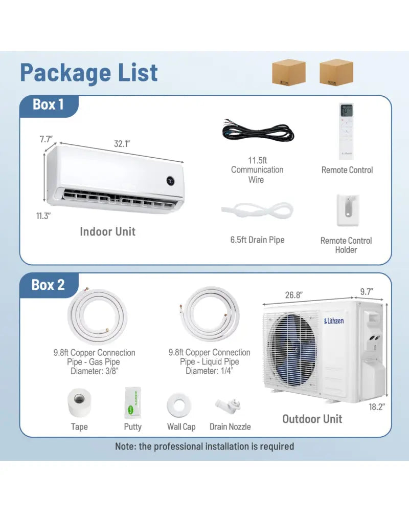 12000 BTU 18.1 SEER2 208/230V Mini Split Air Conditioner Works with Alexa - White - 12000 BTU Mini Split