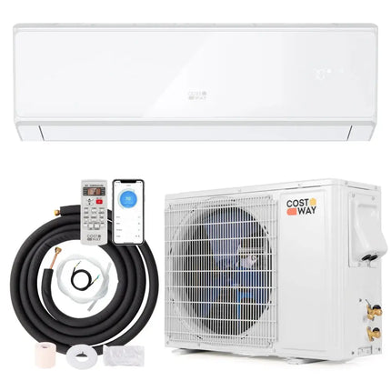 12000 BTU 22 SEER2 208-230V Wifi Enabled Mini Split Air Conditioner and Heater White Costway