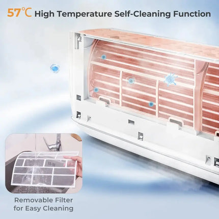 12000 BTU 22 SEER2 208-230V Wifi Enabled Mini Split Air Conditioner and Heater White Costway