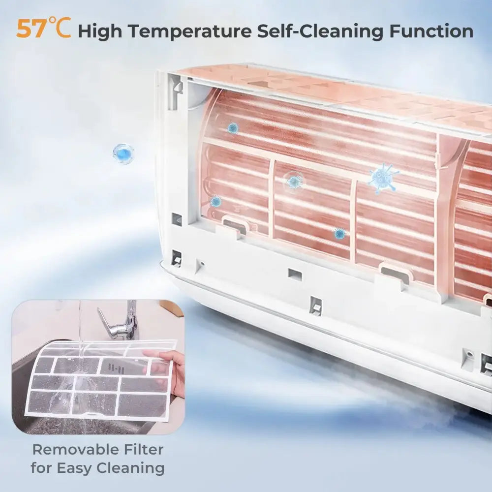 12000 BTU 22 SEER2 208-230V Wifi Enabled Mini Split Air Conditioner and Heater White Costway