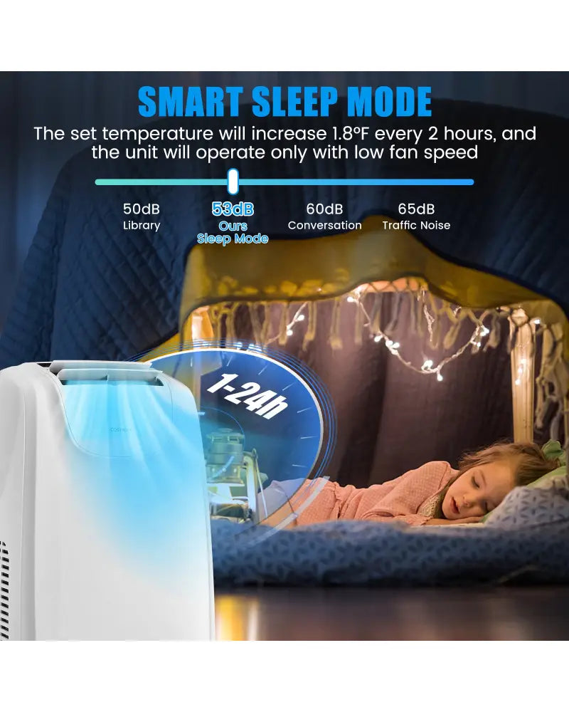 12000 BTU Dual Hose Portable Air Conditioner with Remote Control-White - White - Portable Air Conditioners