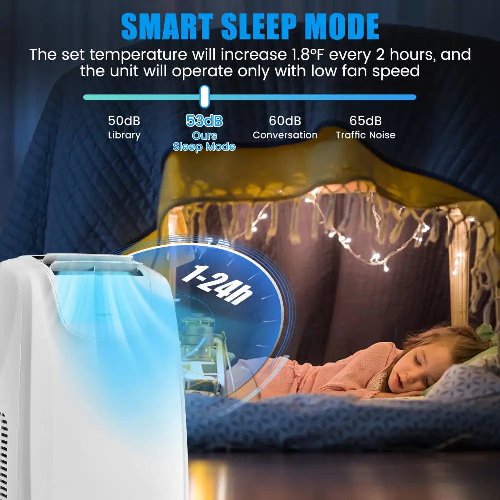 12000 BTU Dual Hose Portable Air Conditioner with Remote Control-White - White - Portable Air Conditioners