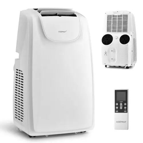 12000 BTU Dual Hose Portable Air Conditioner with Remote Control-White - White - Portable Air Conditioners