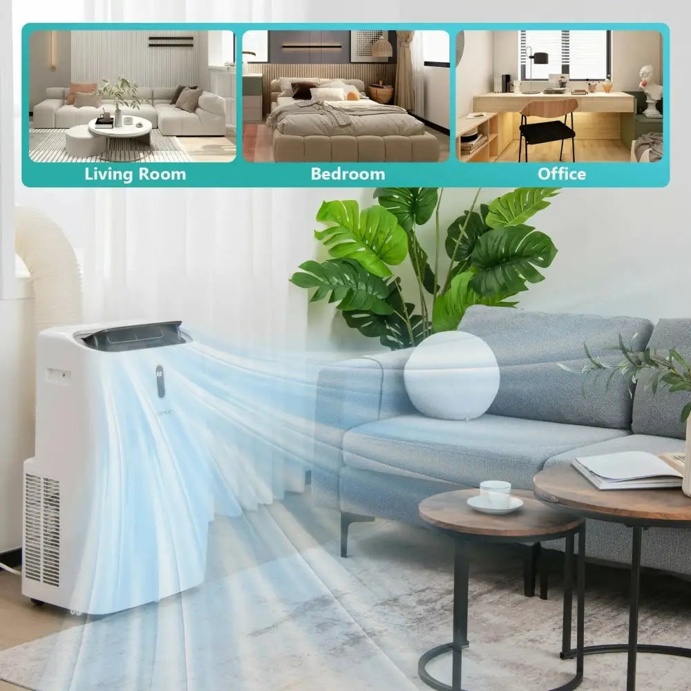 12000 BTU Portable 4-in-1 Air Conditioner with Smart Control-White Costway