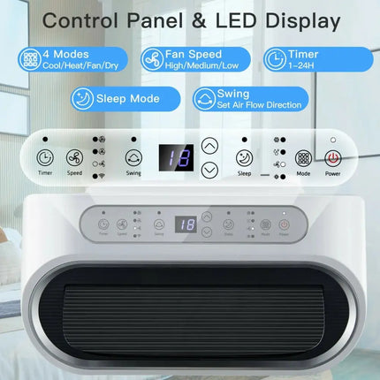 12000 BTU Portable 4-in-1 Air Conditioner with Smart Control-White Costway