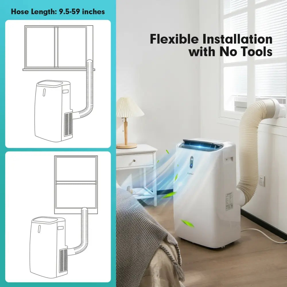 12000 BTU Portable 4-in-1 Air Conditioner with Smart Control-White - White - Portable Air Conditioners