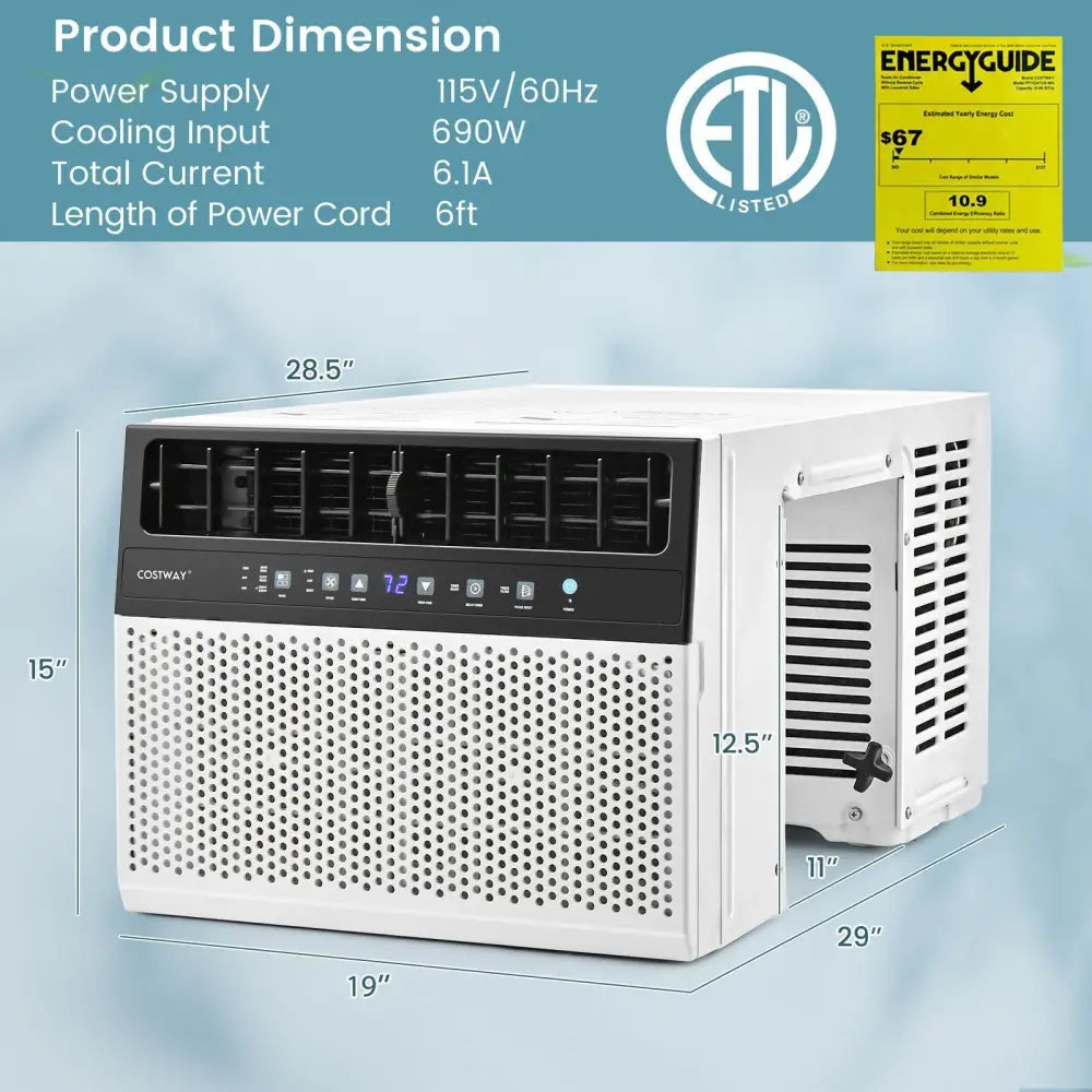 12000 BTU Window Air Conditioner with Handy Remote-12000 BTU - White - Portable Air Conditioners