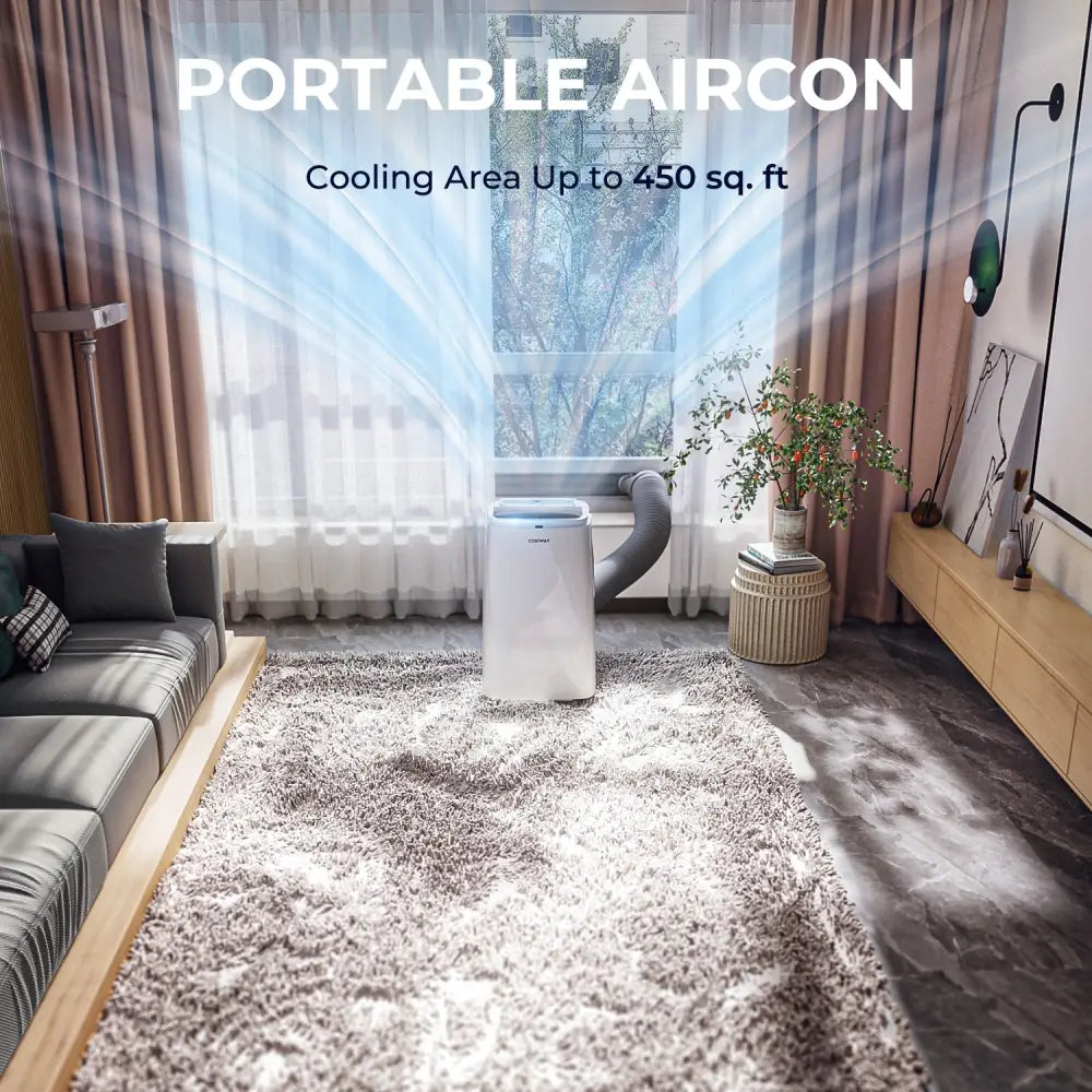 12000BTU 3-in-1 Portable Air Conditioner with Remote-White - White - Portable Air Conditioners