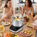 1200W Electric Fondue Pot Set with 3 L Removable Pot 6 Color-Coded Fork - Small Appliances