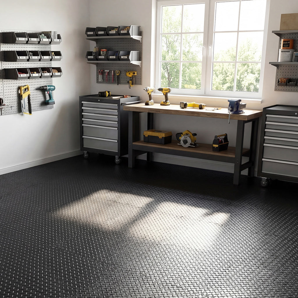 12Tiles 1/2" Puzzle Exercise Floor Mats-Black
